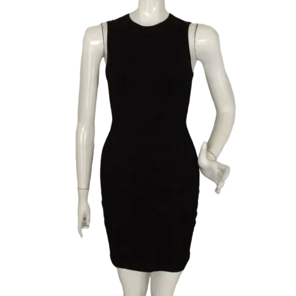 ARMANI EXCHANGE Dress, XS, Clingy/Stretch, Sleeveless, Mini, Black, Back zip A/X